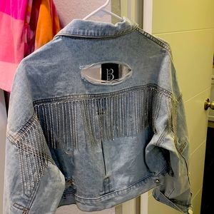 Rhinestone jean jacket